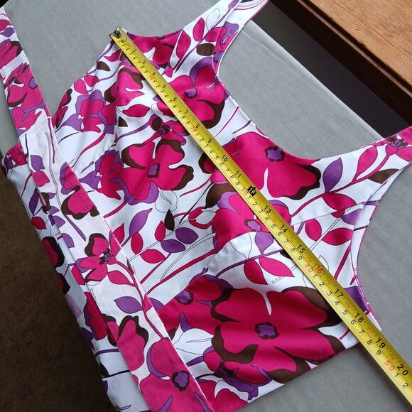 Breakin' Loose Fit & Flare Floral Dress size 12 cotton spandex princess seams - Picture 10 of 15